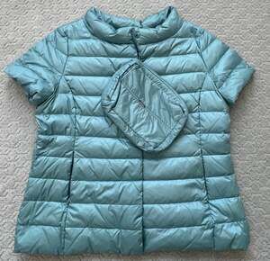 MY ANORAK Chalet Short Sleeve Down Puffer Jacket with Pouch Size XL NWT